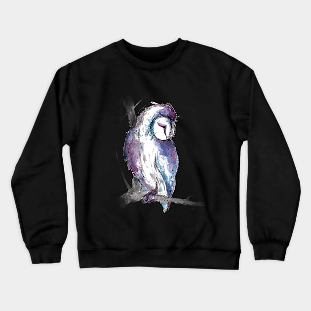 Fantasy Owl Watercolor Crewneck Sweatshirt by kimcarlika